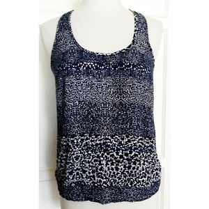 21 Blue printed racerback tank top